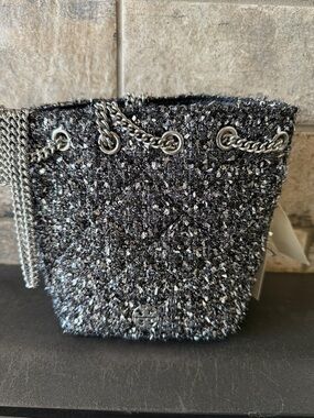 Tory Burch Sparkle Tweed Chain-Handle Small Tote